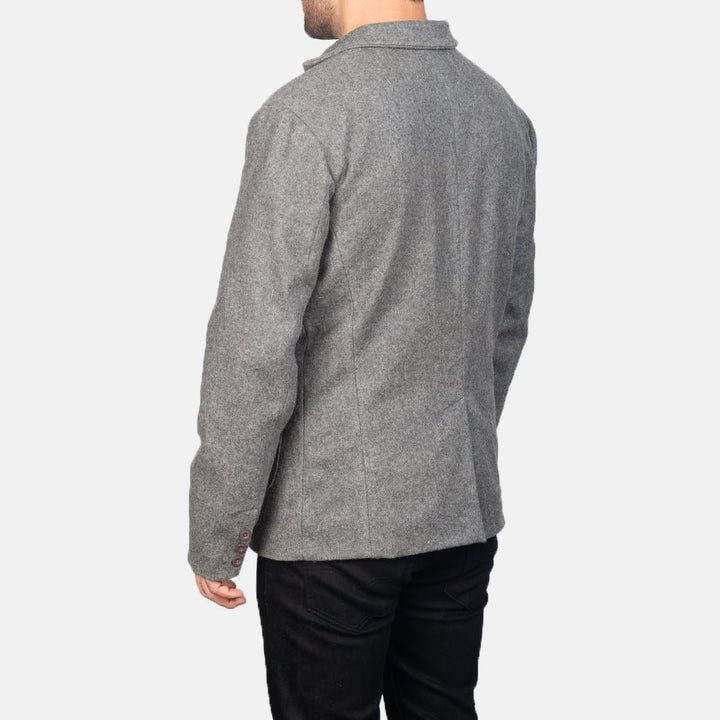 Borges Grey Wool Blazer - Rare Leather