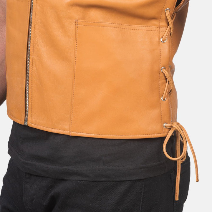 Brandon Tan Brown Leather Vest - Rare Leather