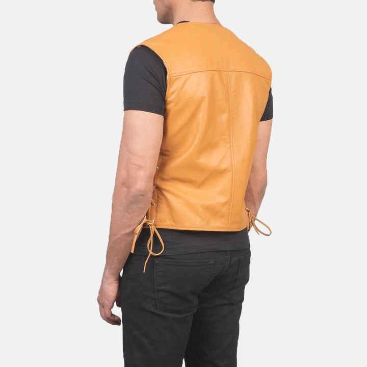 Brandon Tan Brown Leather Vest - Rare Leather