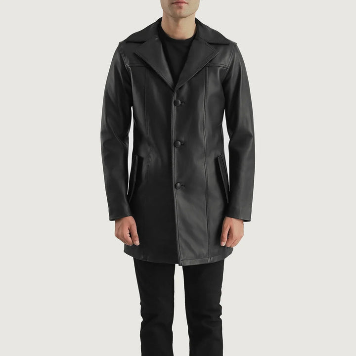 Brawnton Black Leather Coat - Rare Leather