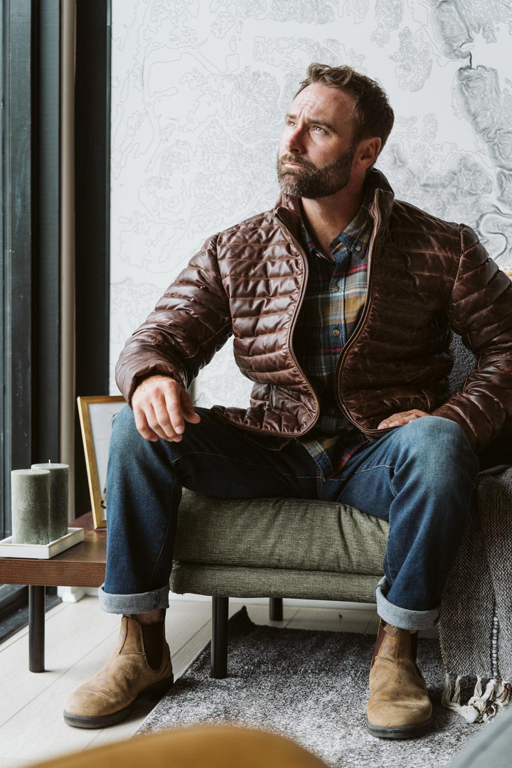 Bridger Leather Down Jacket - Rare Leather