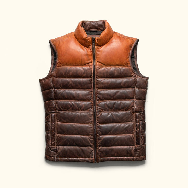 Bridger Leather Down Vest - Rare Leather