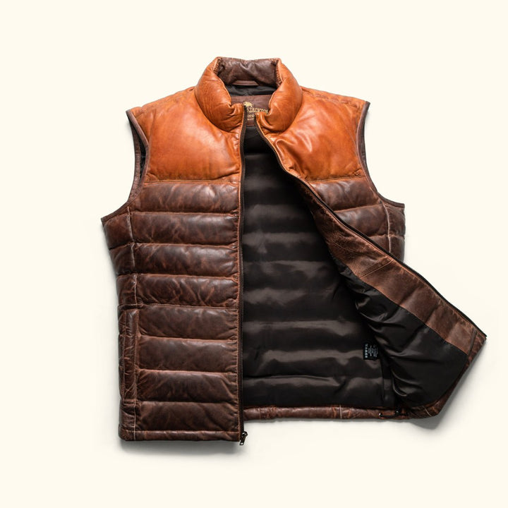 Bridger Leather Down Vest - Rare Leather