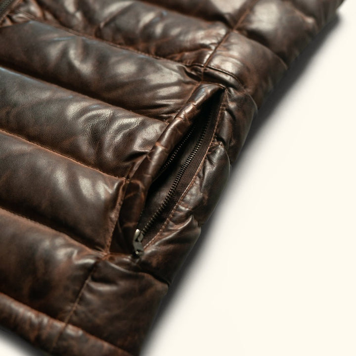 Bridger Leather Down Vest - Rare Leather
