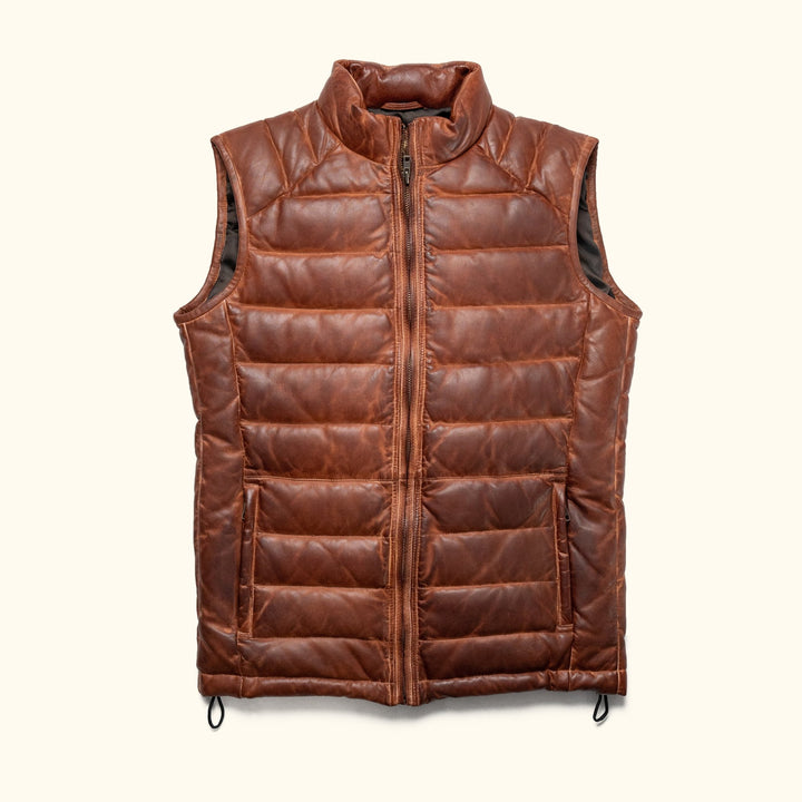 Bridger Leather Down Vest - Rare Leather