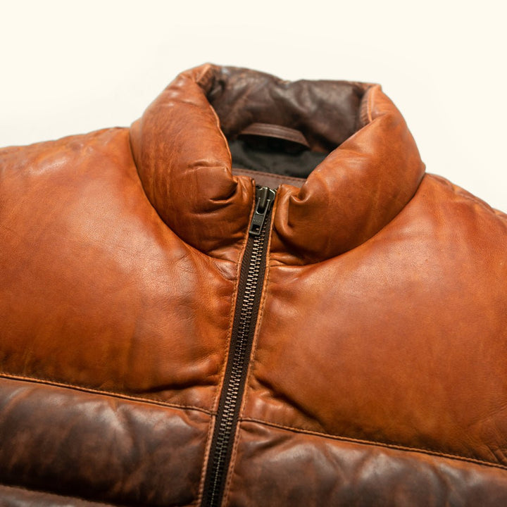 Bridger Leather Down Vest - Rare Leather