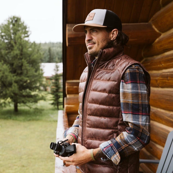 Bridger Leather Down Vest - Rare Leather