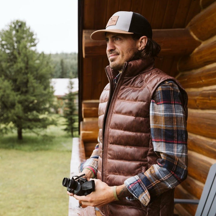 Bridger Leather Down Vest - Rare Leather