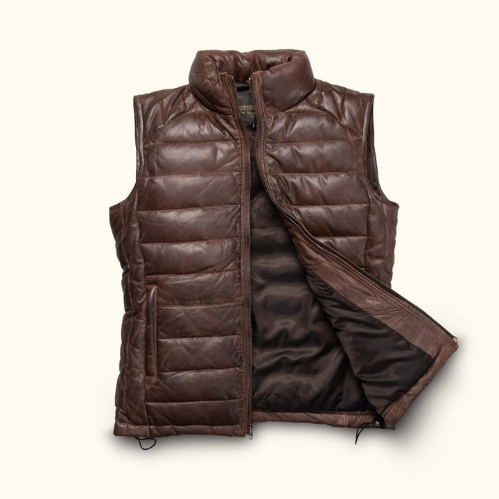 Bridger Leather Down Vest - Rare Leather