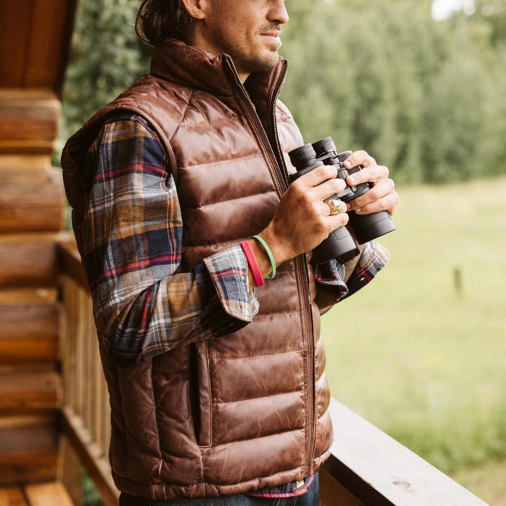 Bridger Leather Down Vest - Rare Leather