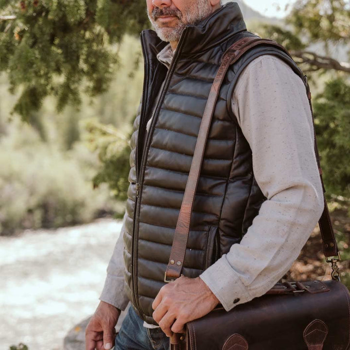Bridger Leather Down Vest - Rare Leather