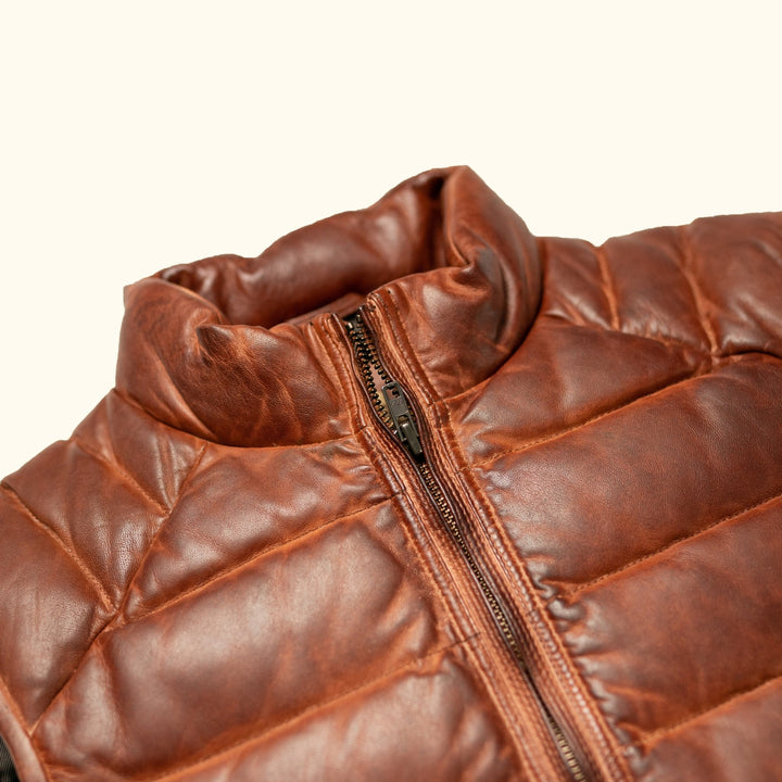 Bridger Leather Down Vest - Rare Leather