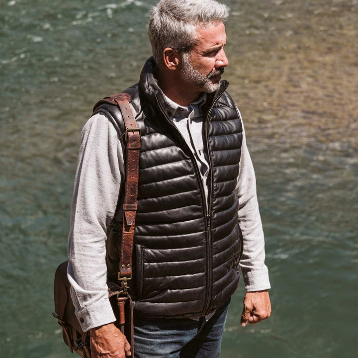 Bridger Leather Down Vest - Rare Leather