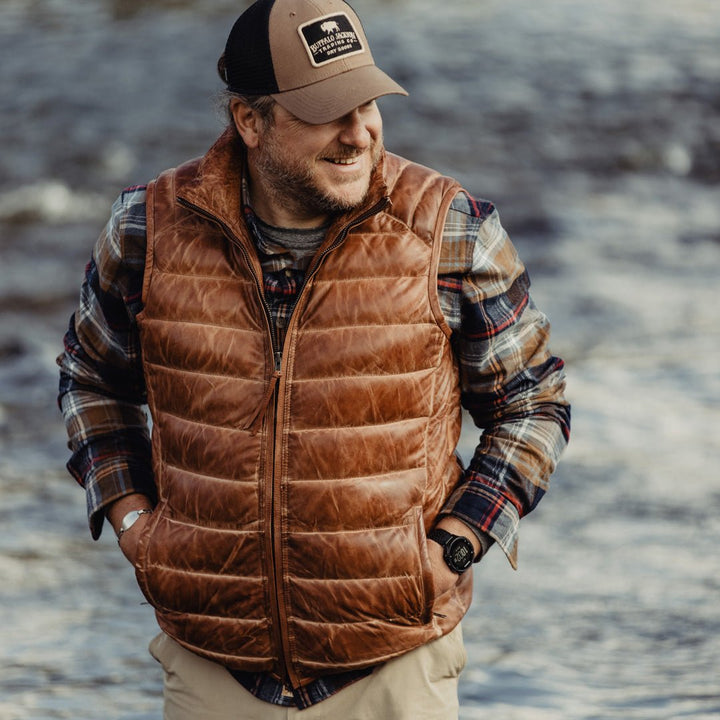 Bridger Leather Down Vest - Rare Leather