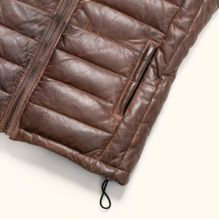 Bridger Leather Down Vest - Rare Leather