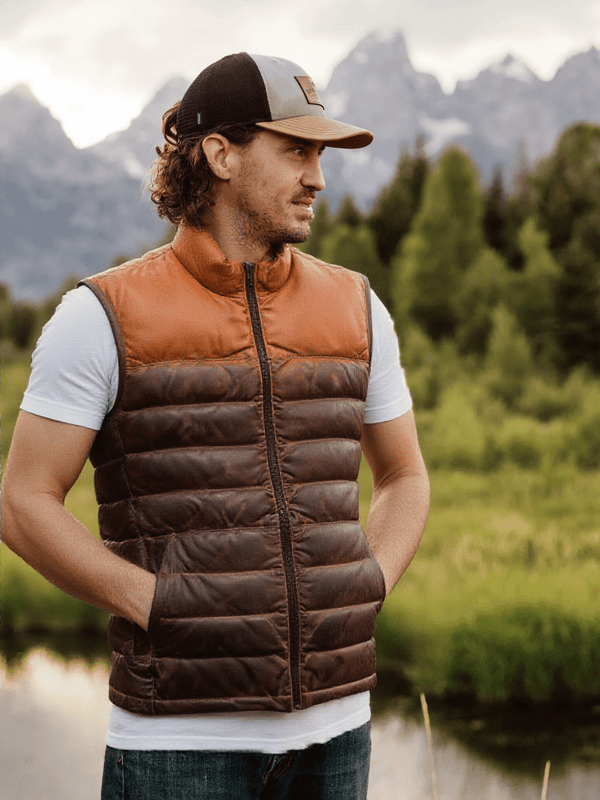 Bridger Leather Down Vest - Rare Leather