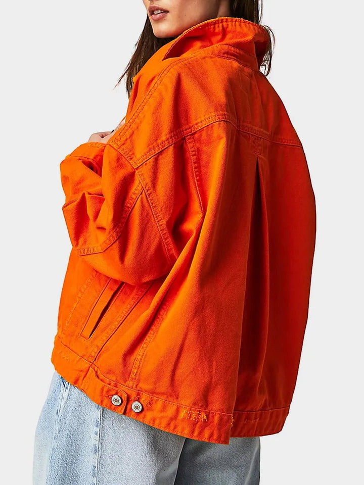 Button Up Long Sleeve Denim Jacket - Rare Leather