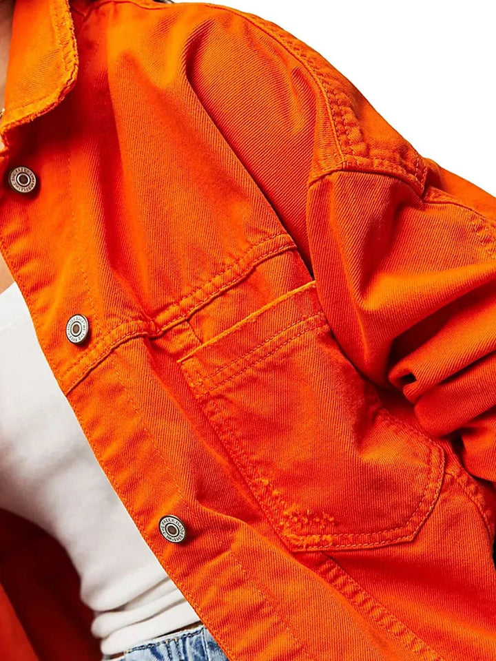 Button Up Long Sleeve Denim Jacket - Rare Leather
