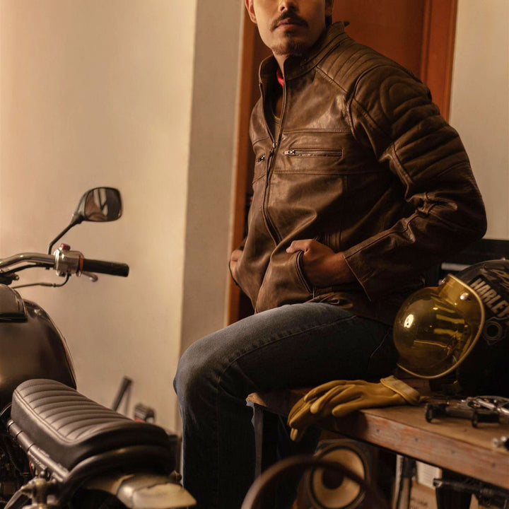 Cafe Racer Leather Jacket - Rare Leather