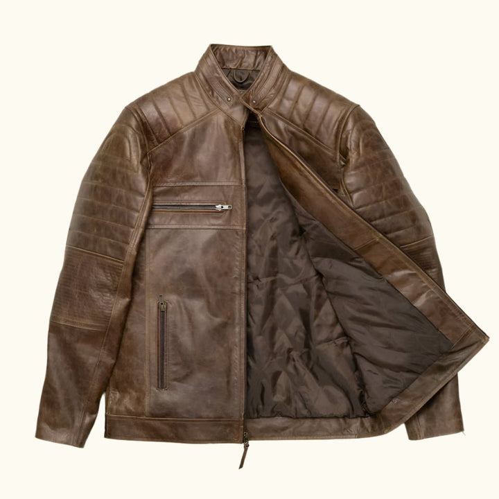 Cafe Racer Leather Jacket - Rare Leather
