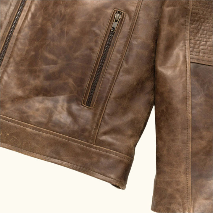 Cafe Racer Leather Jacket - Rare Leather