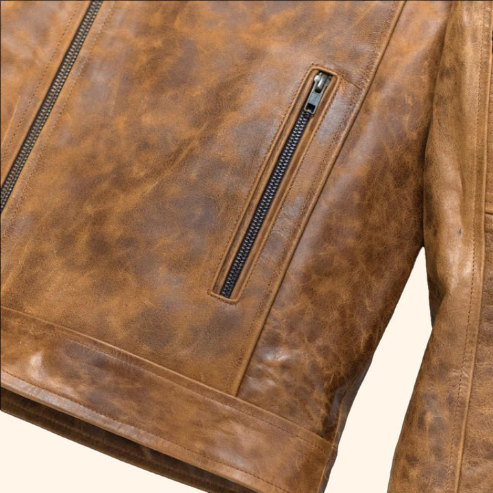Cafe Racer Leather Jacket - Rare Leather