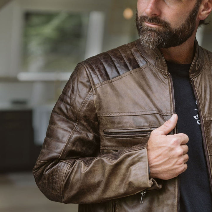 Cafe Racer Leather Jacket - Rare Leather