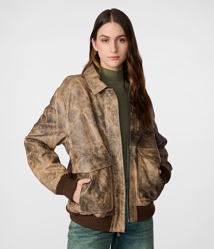 Cassidy Oversized Bomber - Rare Leather