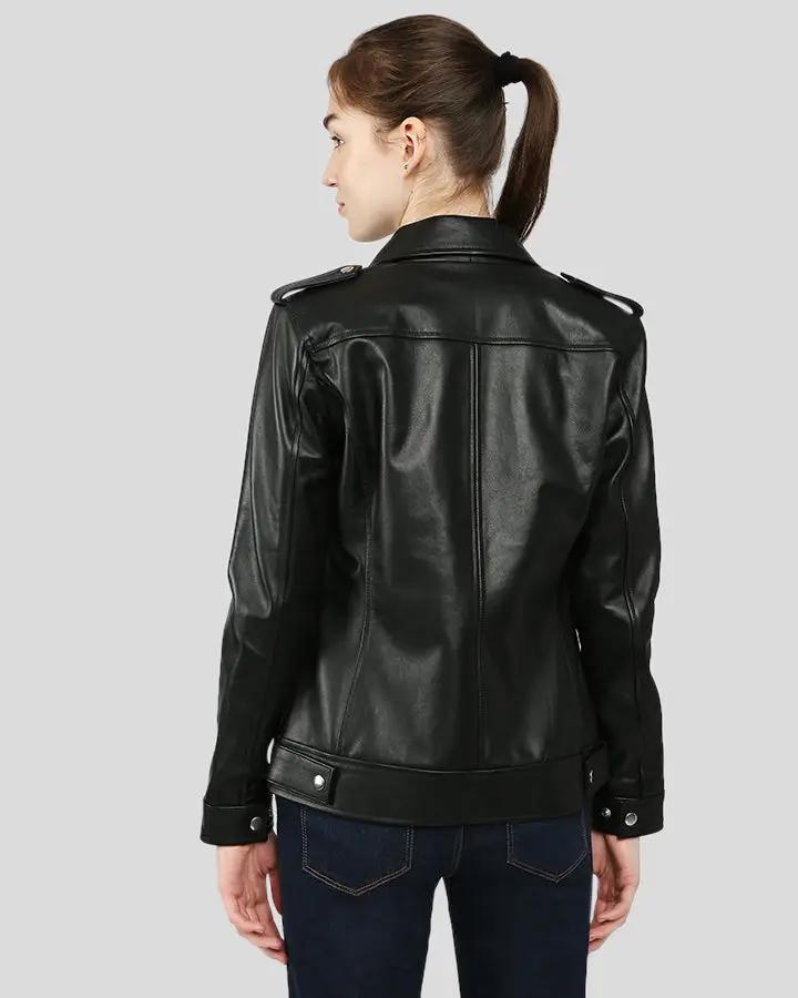 Charmaine Black Racer Leather Jackets - Rare Leather