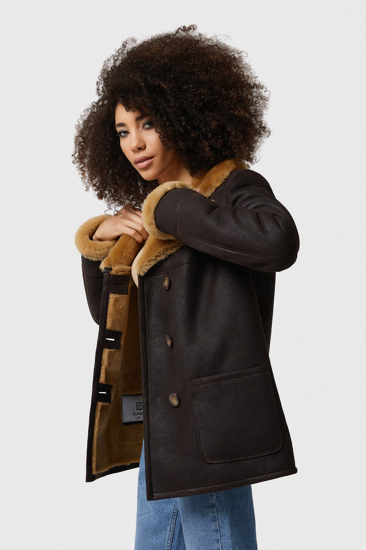 Chelsea Sheepskin Peacoat - Rare Leather