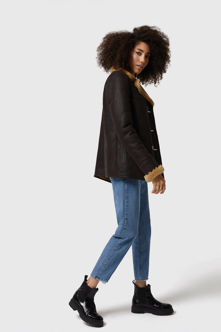 Chelsea Sheepskin Peacoat - Rare Leather