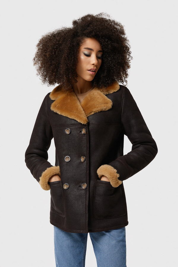 Chelsea Sheepskin Peacoat - Rare Leather