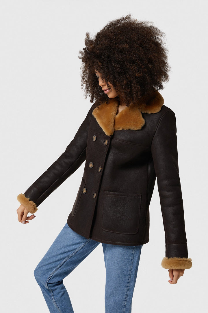 Chelsea Sheepskin Peacoat - Rare Leather