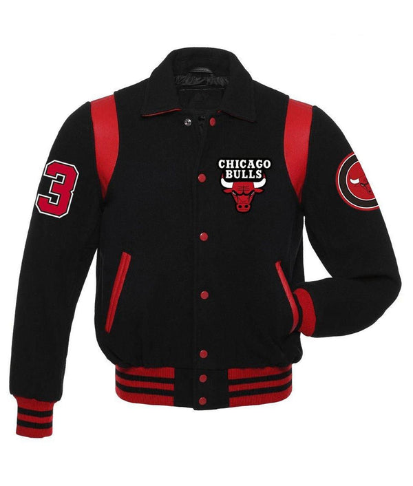 Chicago Bulls Black Varsity Jacket - Rare Leather