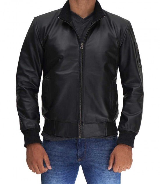 Clark Bomber Black Cowhide Leather Jacket - Rare Leather