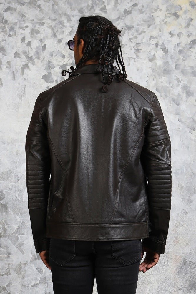 Classic Biker Black Leather Jacket for Men - Rare Leather