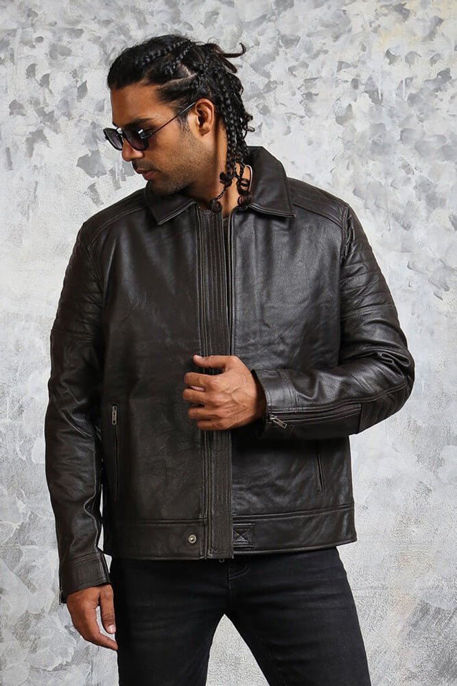 Classic Biker Black Leather Jacket for Men - Rare Leather