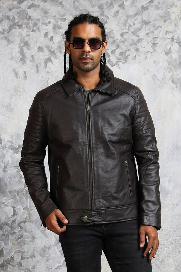 Classic Biker Black Leather Jacket for Men - Rare Leather
