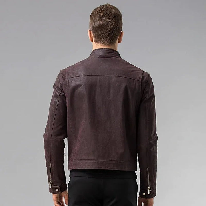 Dark Maroon Leather Jacket For Men - Rare Leather