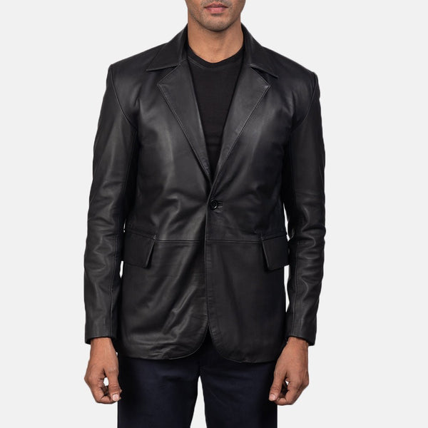 Daron Black Leather Blazer - Rare Leather