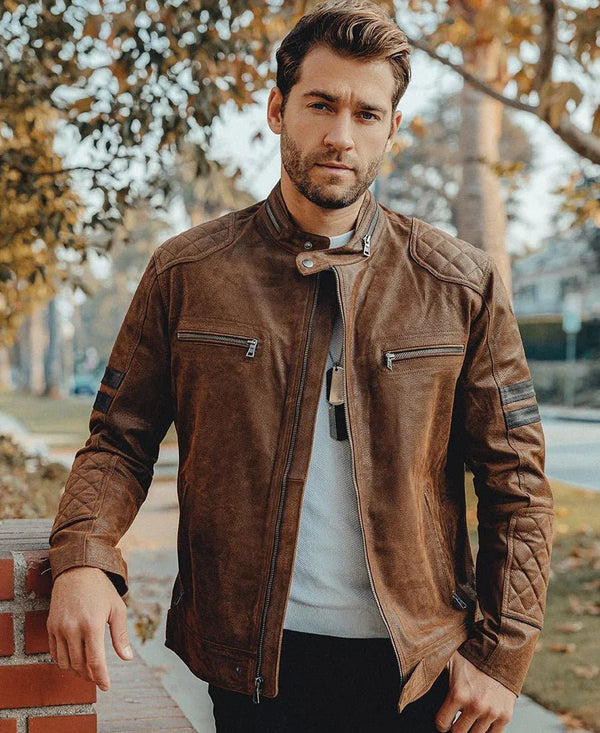 Denver Men’s Brown Bomber Leather Jacket Aviator - Rare Leather