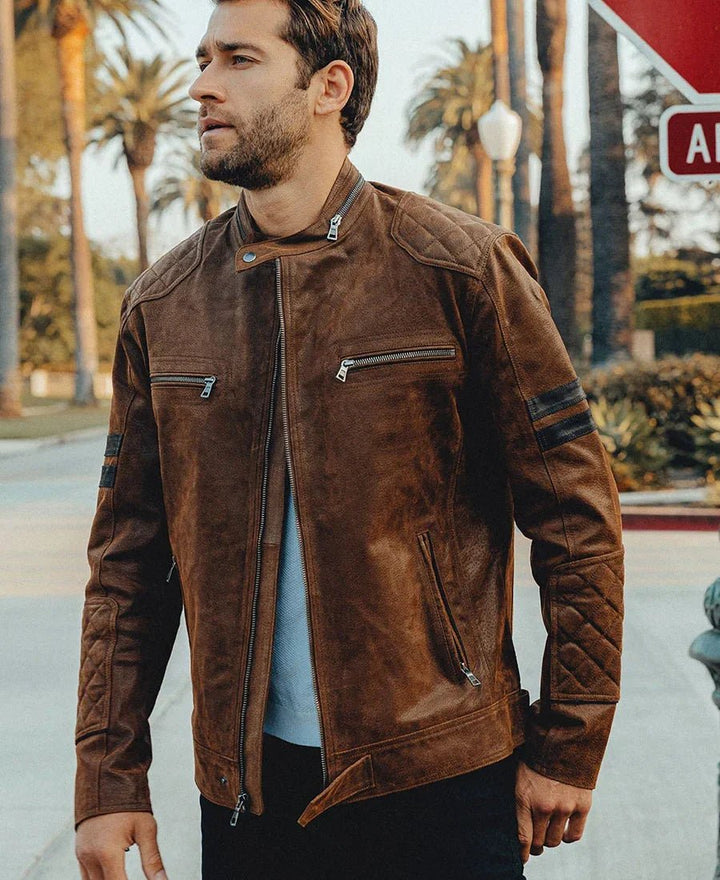 Denver Men’s Brown Bomber Leather Jacket Aviator - Rare Leather