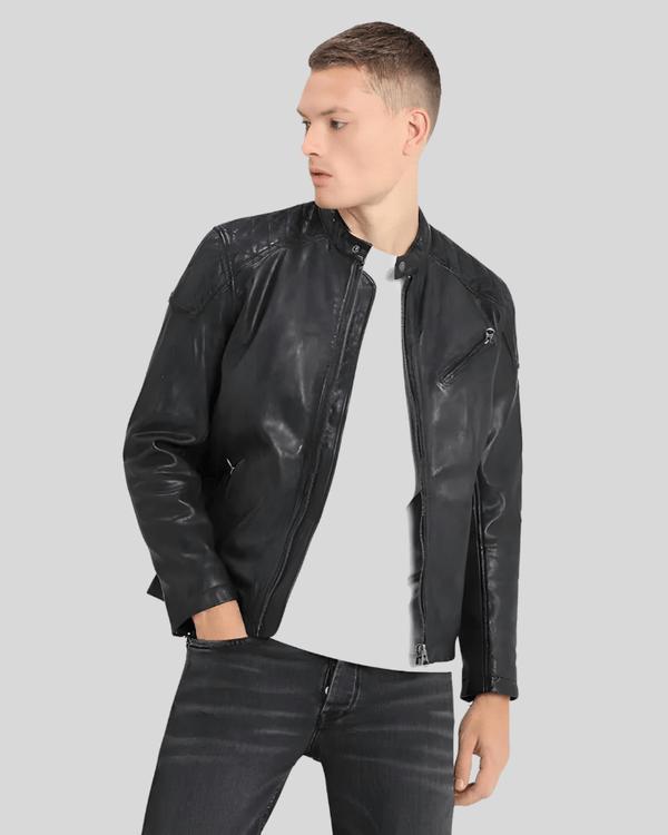 Dion Black Motorcycle Leather Jacket - Rare Leather