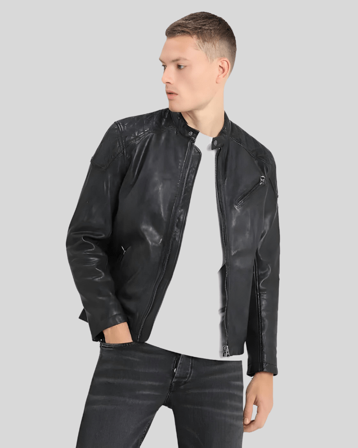 Dion Black Motorcycle Leather Jacket - Rare Leather