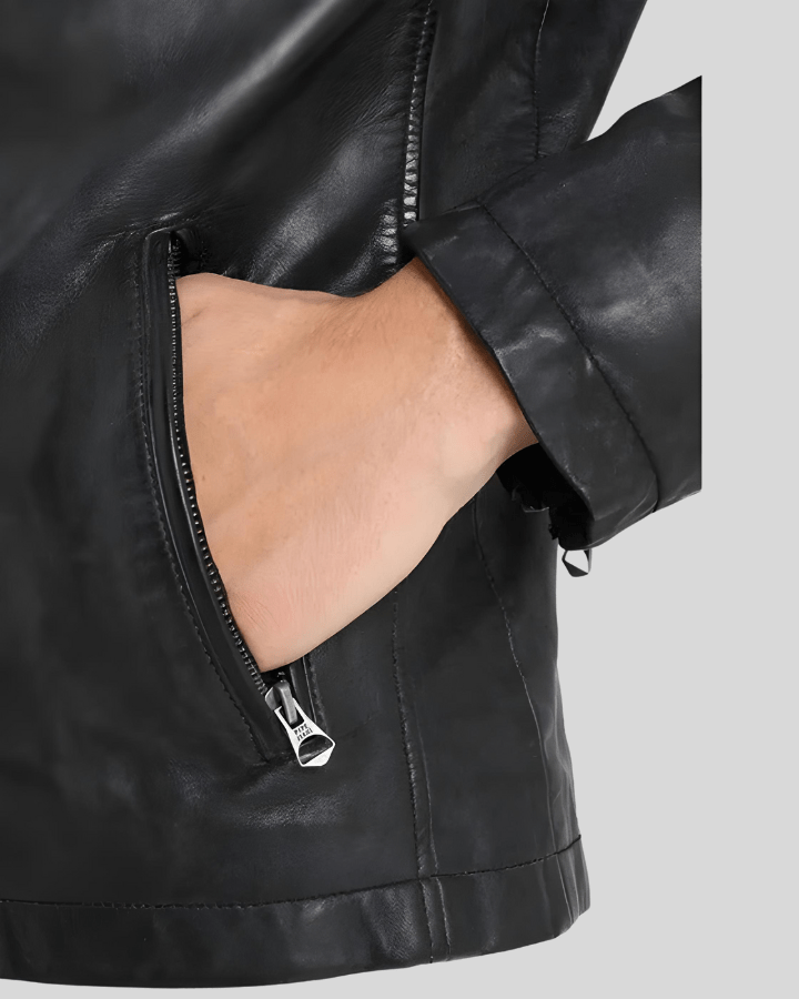 Dion Black Motorcycle Leather Jacket - Rare Leather