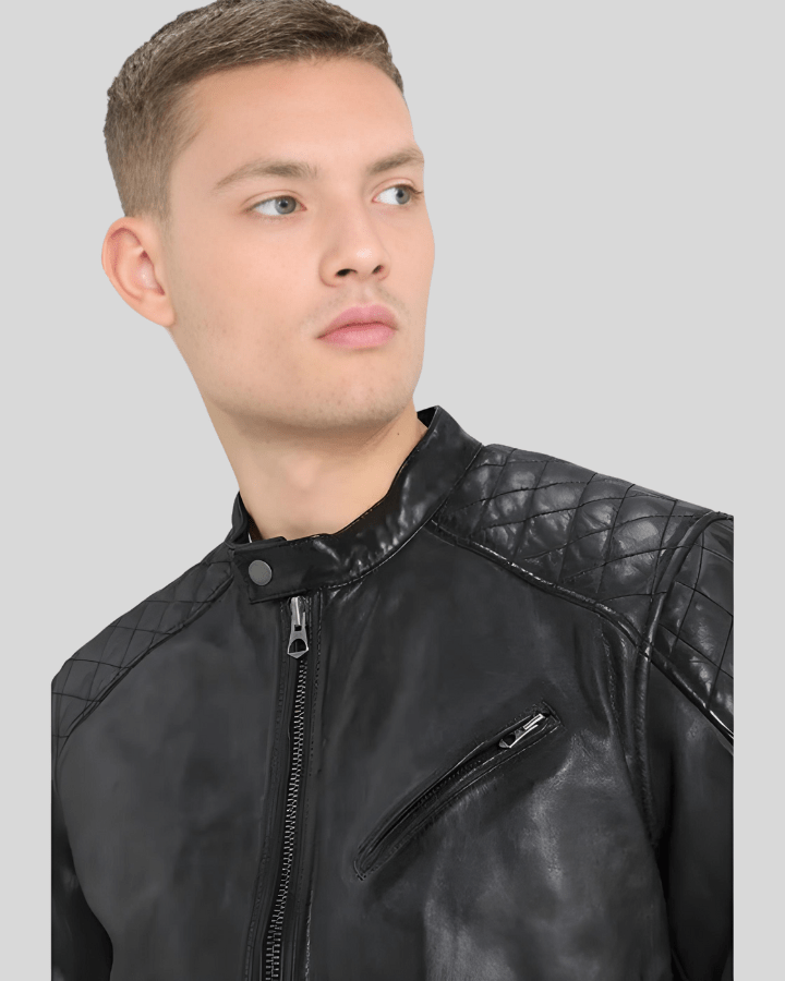 Dion Black Motorcycle Leather Jacket - Rare Leather