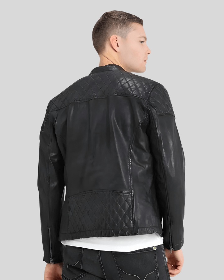 Dion Black Motorcycle Leather Jacket - Rare Leather