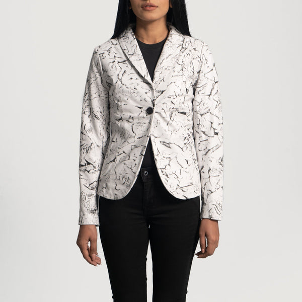 Donna Blake White Leather Blazer - Rare Leather