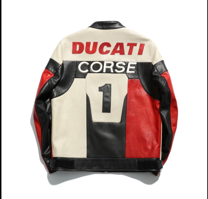 Ducati Leather Vintage Racing Jacket - Rare Leather Order Now !!