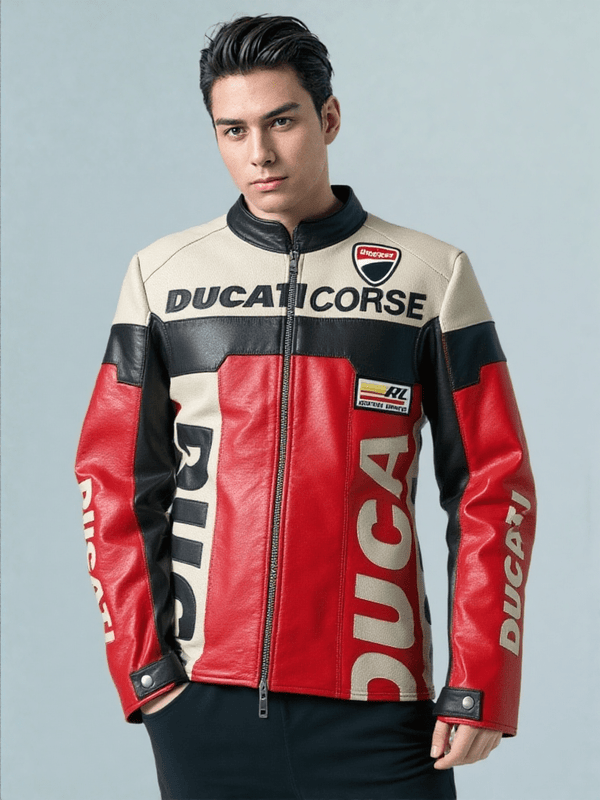 Ducati Leather Vintage Racing Jacket - Rare Leather Order Now !!
